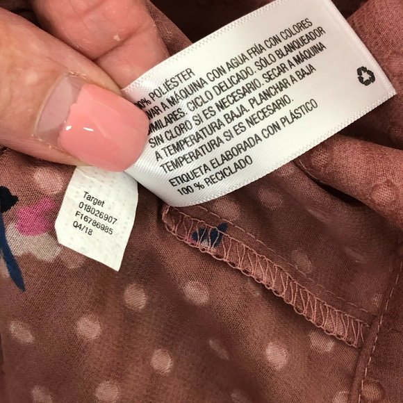 A New Day Women's V~Neck Swiss Dot Nude Rose Cami - Picture 5 of 5